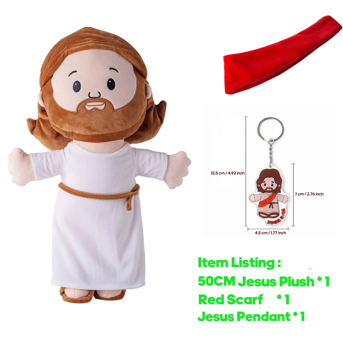 Trendbay Jesus Hug Plush Doll with 7cm Keychain Ornament
