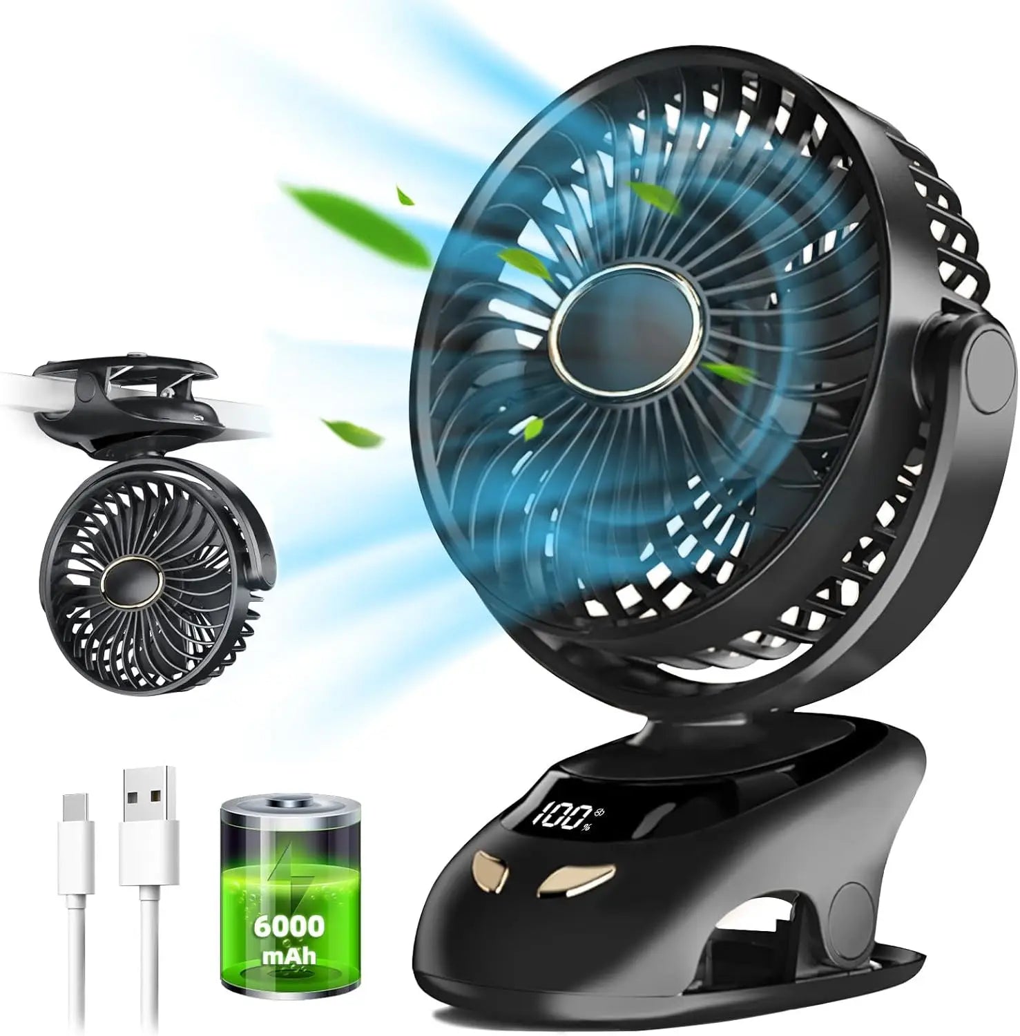 Trendbay Small Desk Clip-On Fan Portable