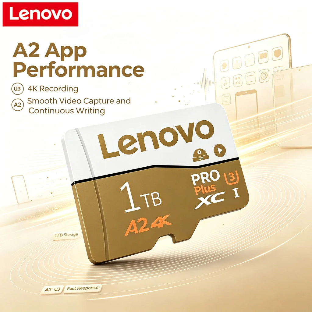 Trendbay Lenovo 1TB MicroSD Memory Card with SD Adapter U3 V30 High-Speed TF Card