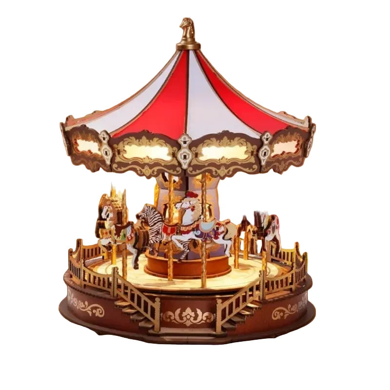 Trendbay 3D Wooden Carousel Music Box Kit