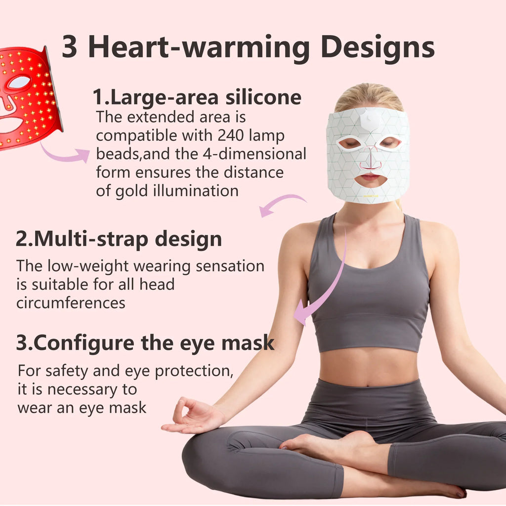 Trendbay 7-Color LED Facial Mask for Light Therapy Skincare