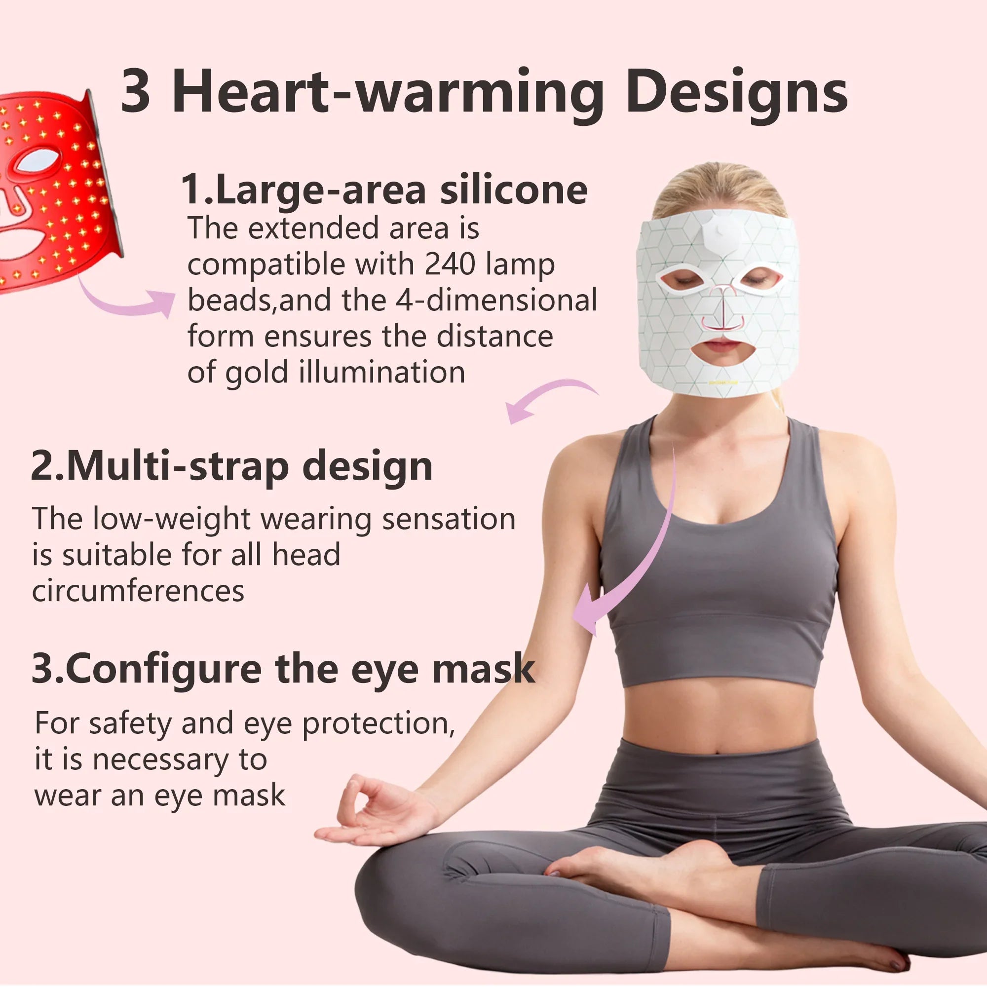 Trendbay 7-Color LED Facial Mask for Light Therapy Skincare