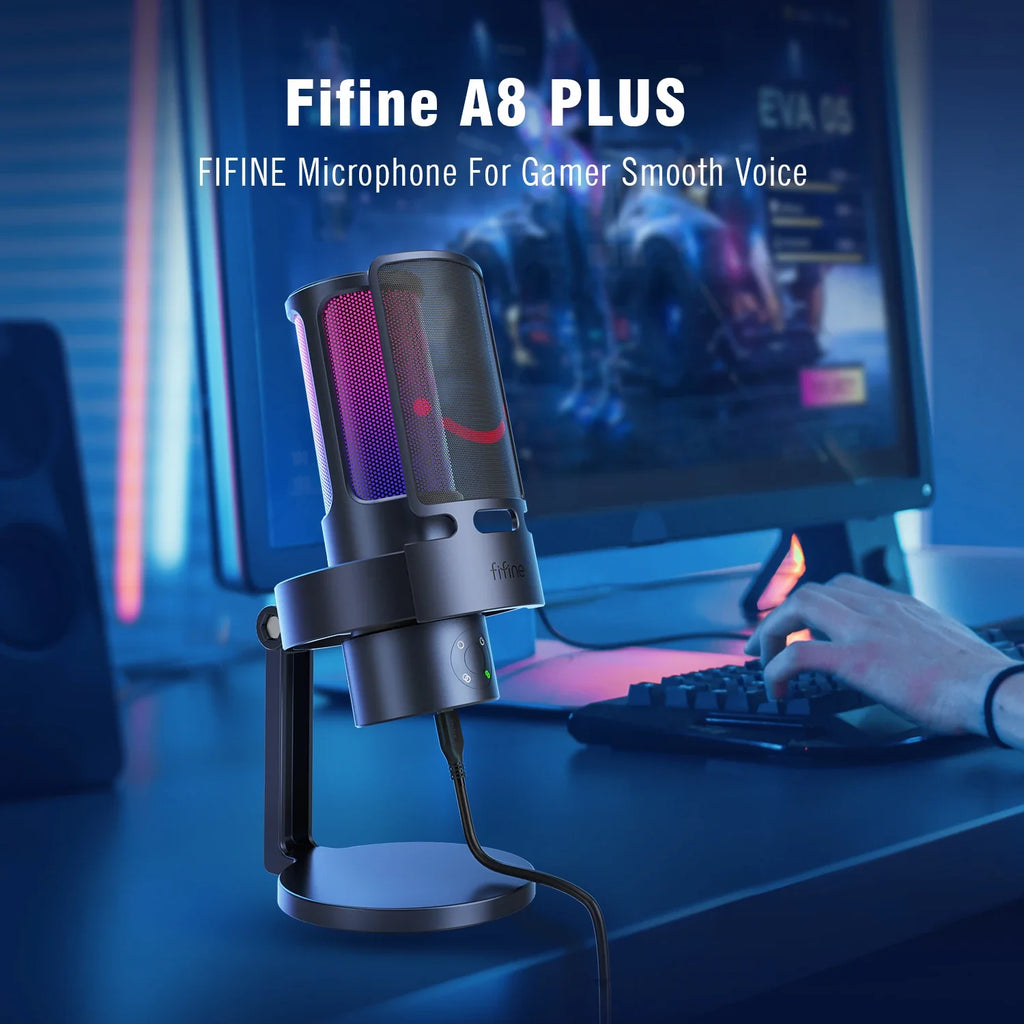 Trendbay USB Gaming Microphone RGB 4 Polar Patterns Gain Control