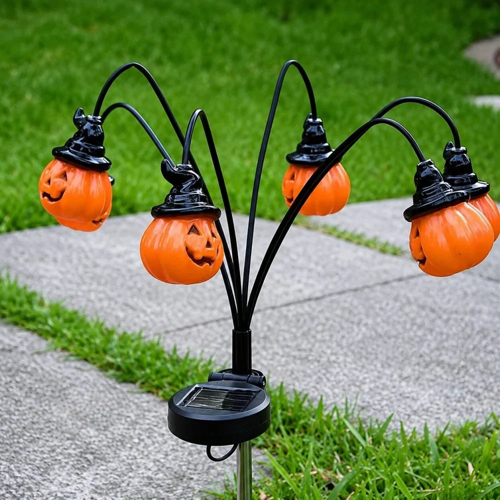 Trendbay Red 1PC 6-Head Halloween Solar Pumpkin Garden Lights