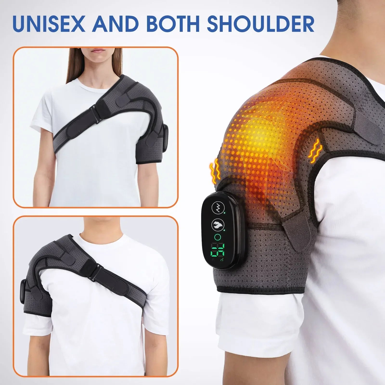 Trendbay Electric Heated Shoulder Support Wrap with Adjustable Compression