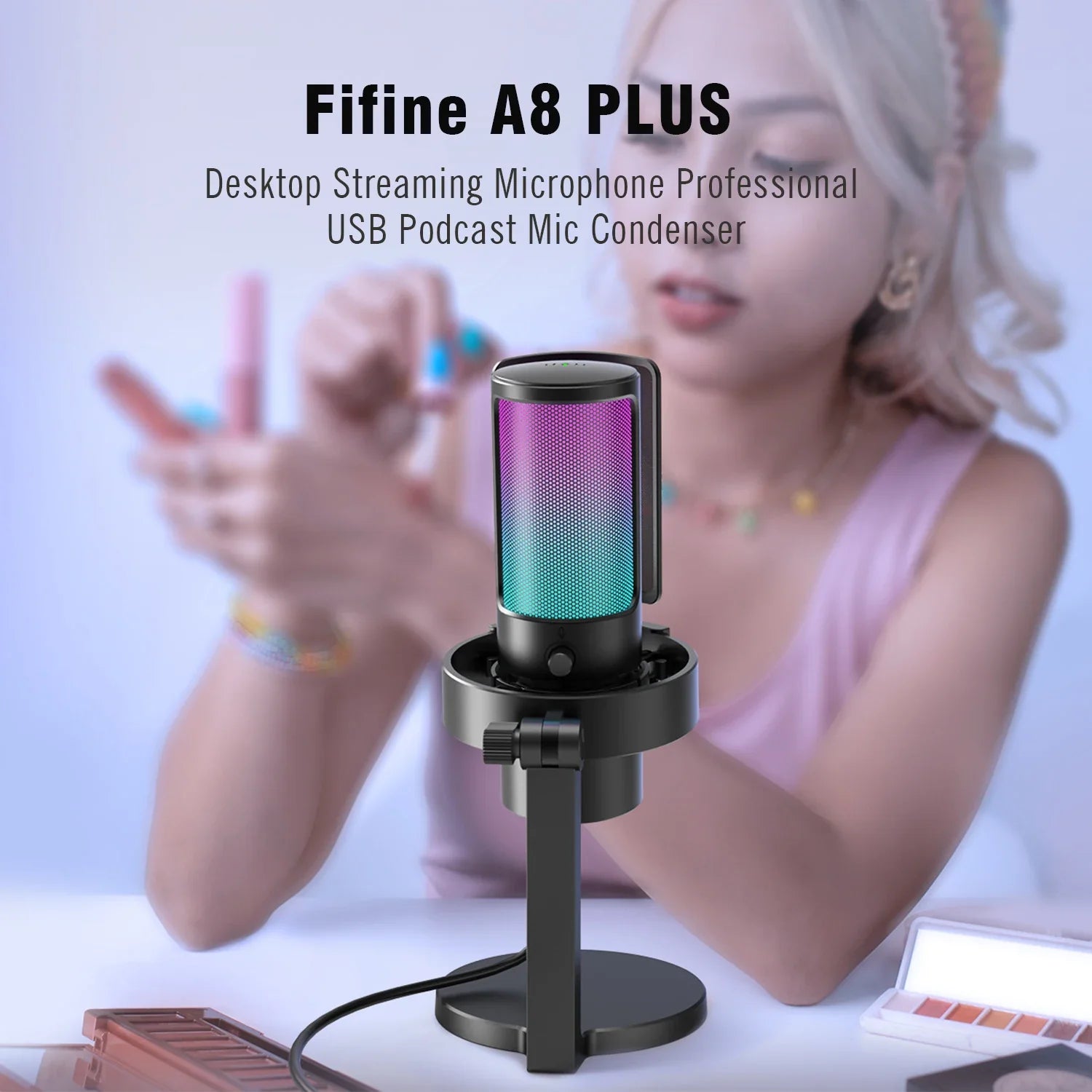 Trendbay USB Gaming Microphone RGB 4 Polar Patterns Gain Control