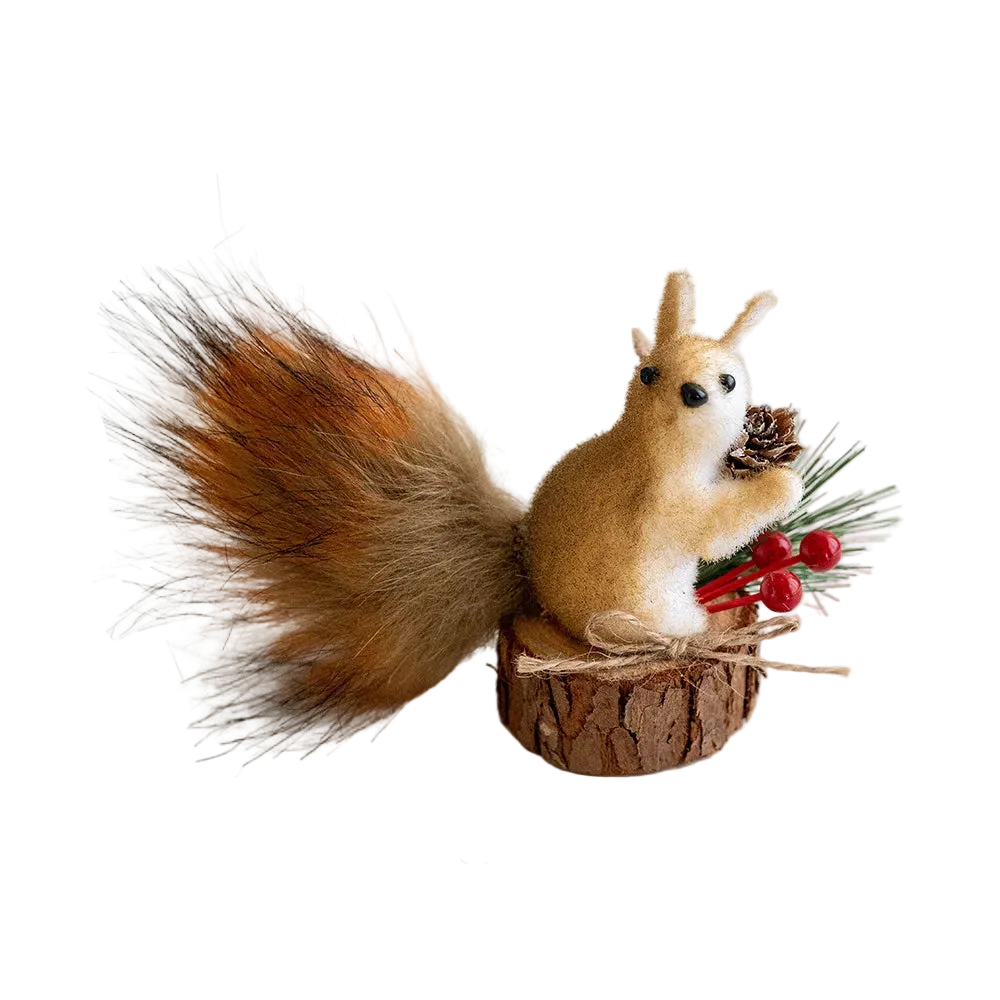 Trendbay Artificial Squirrel Christmas Tree Ornament Sitting