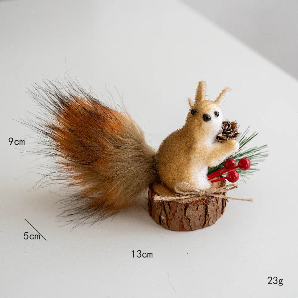 Trendbay Artificial Squirrel Christmas Tree Ornament Sitting