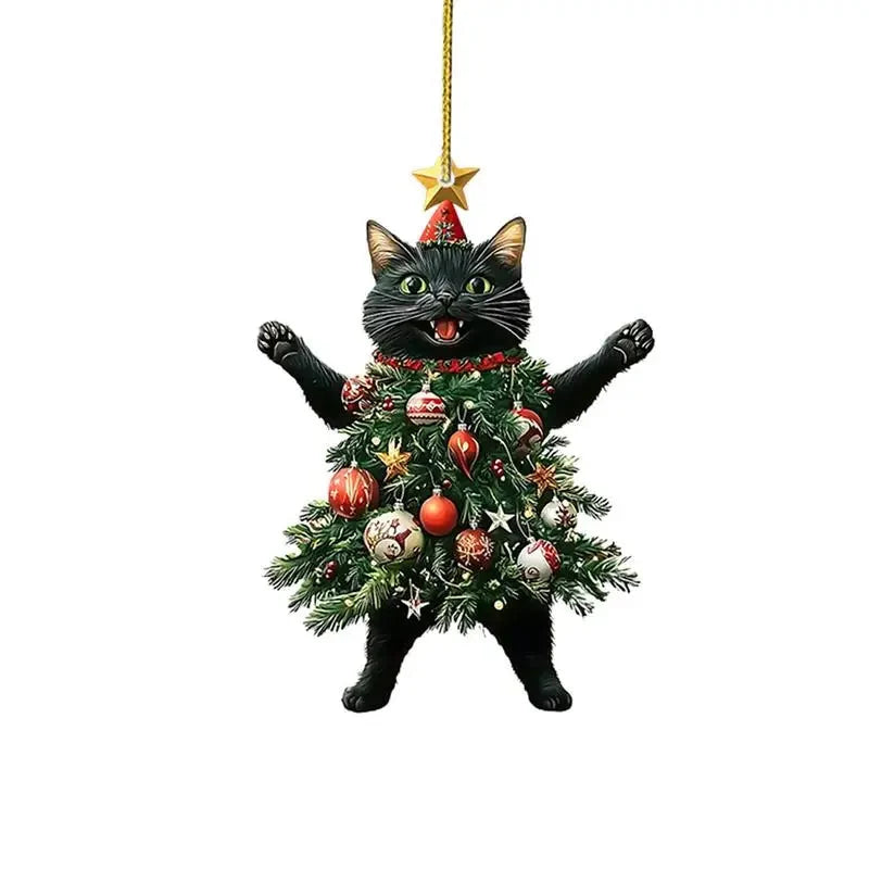 Trendbay Cute Cat Christmas Tree Ornament 8×6×2CM