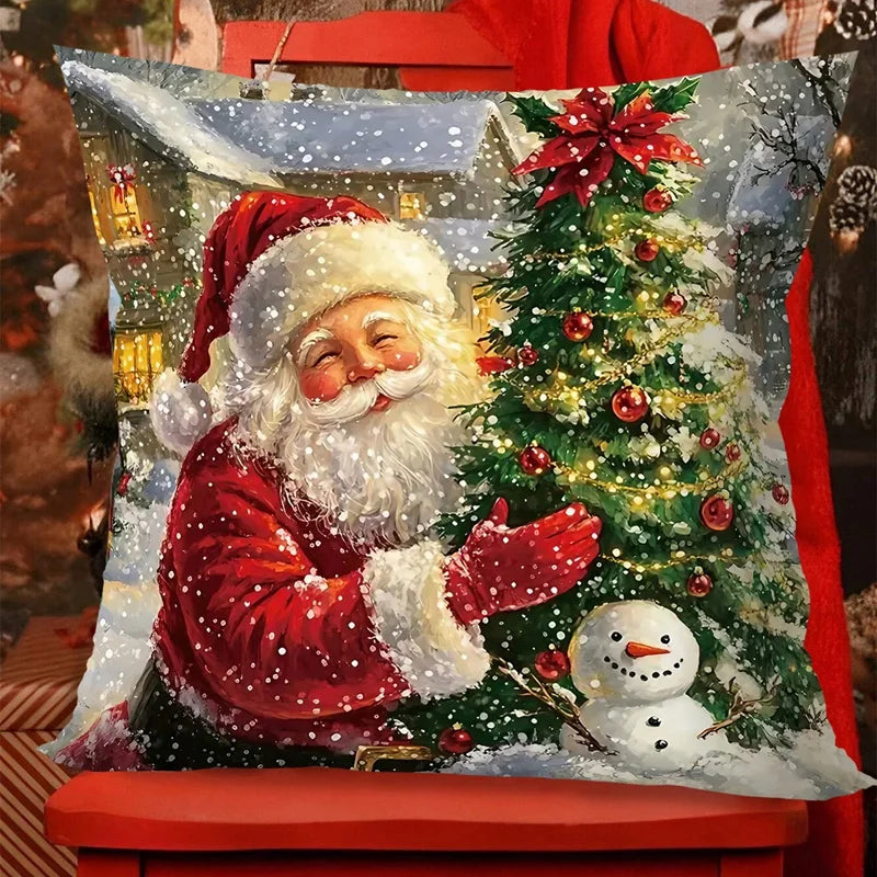 Trendbay Christmas Throw Pillow Cover Set of 4 Decorative Pillowcases