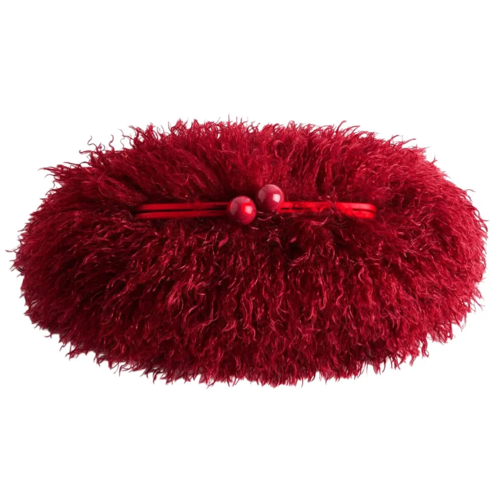 Trendbay Women's Faux Fur Kisslock Clutch Bag