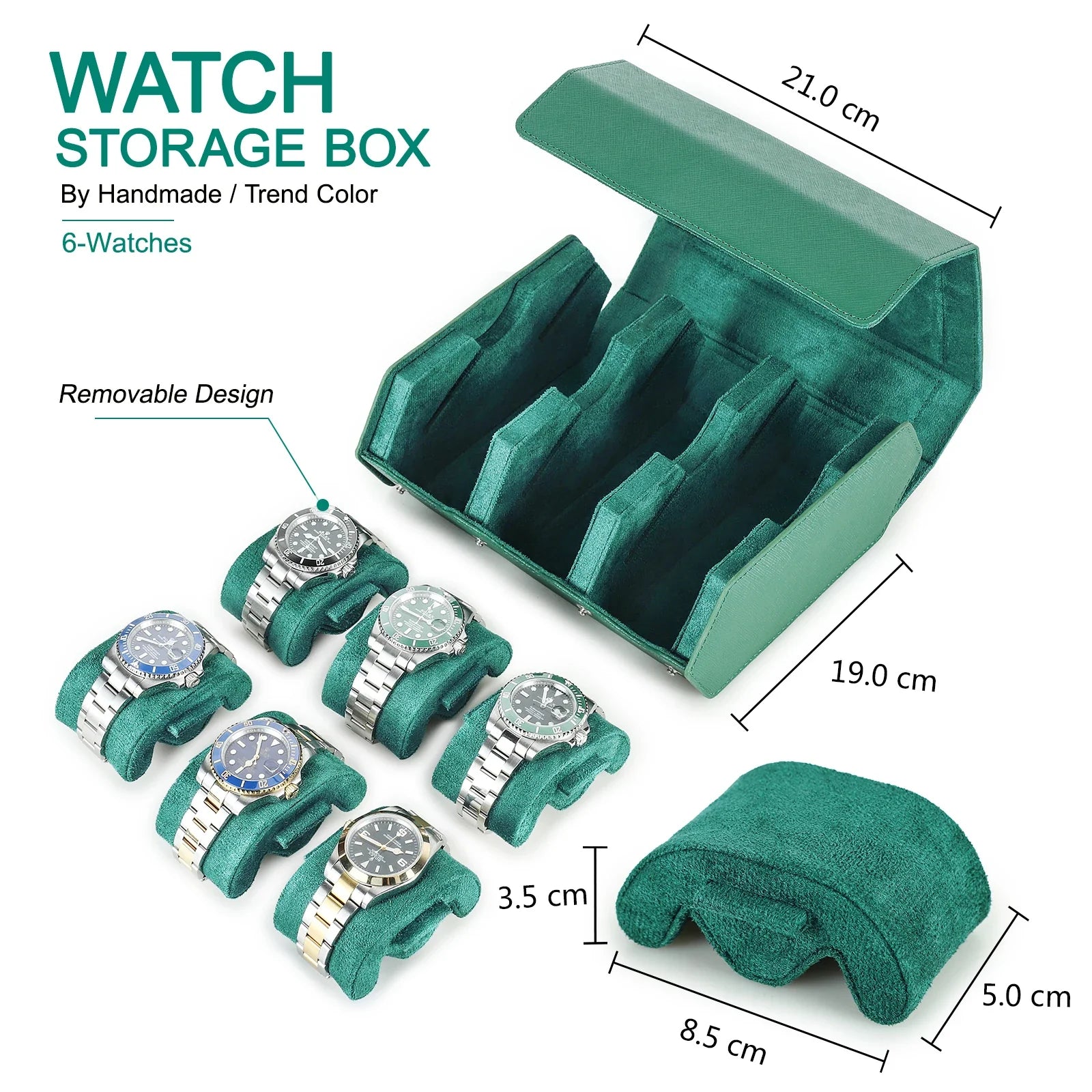 Trendbay 6-Slot Genuine Leather Watch Roll – Hexagon Watch Storage & Travel Display Case
