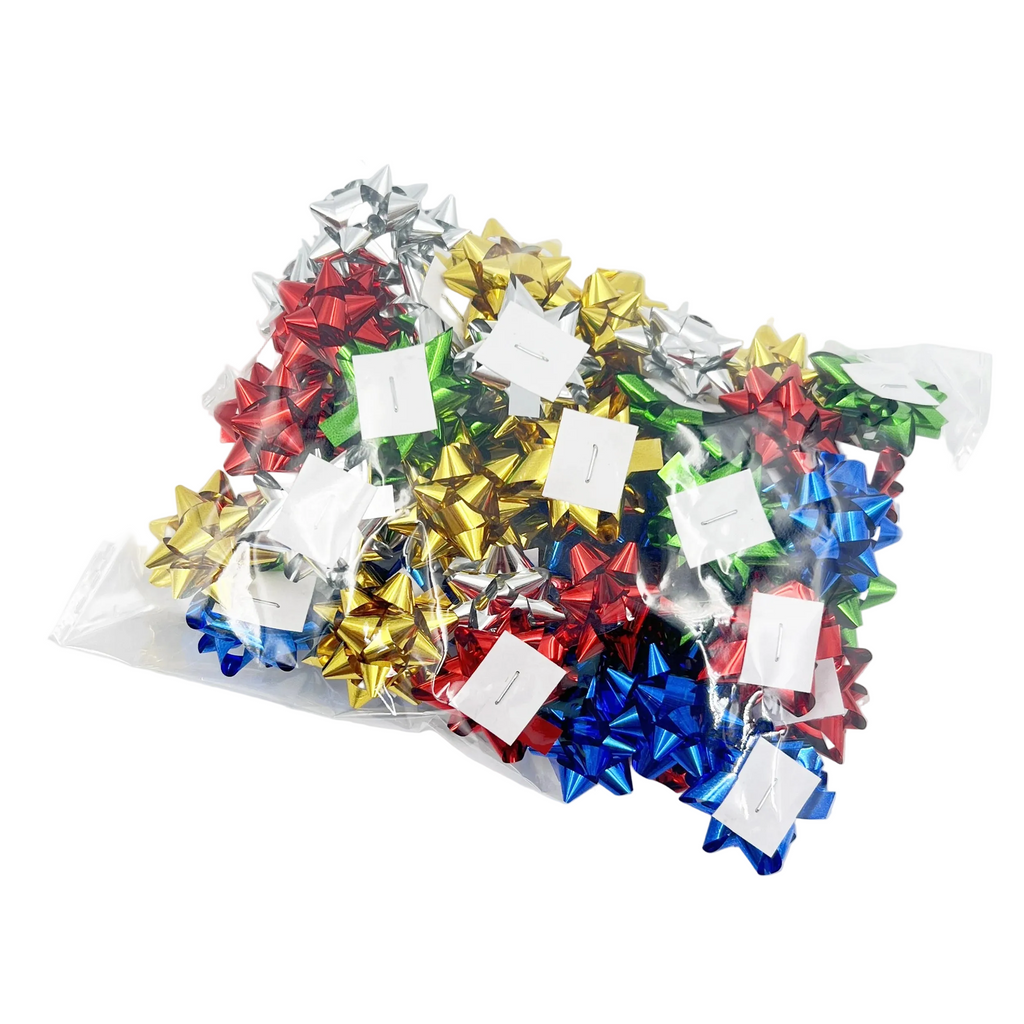 Trendbay 50pcs Mini Star Gift Bows 5 Color Self-Adhesive Bows