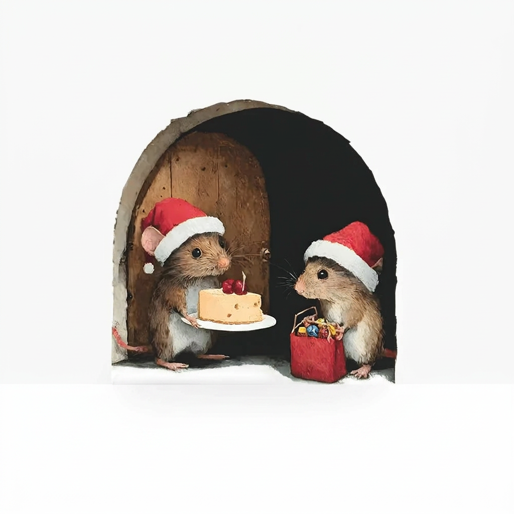 Trendbay Cute Christmas Small Mouse Wall Sticker