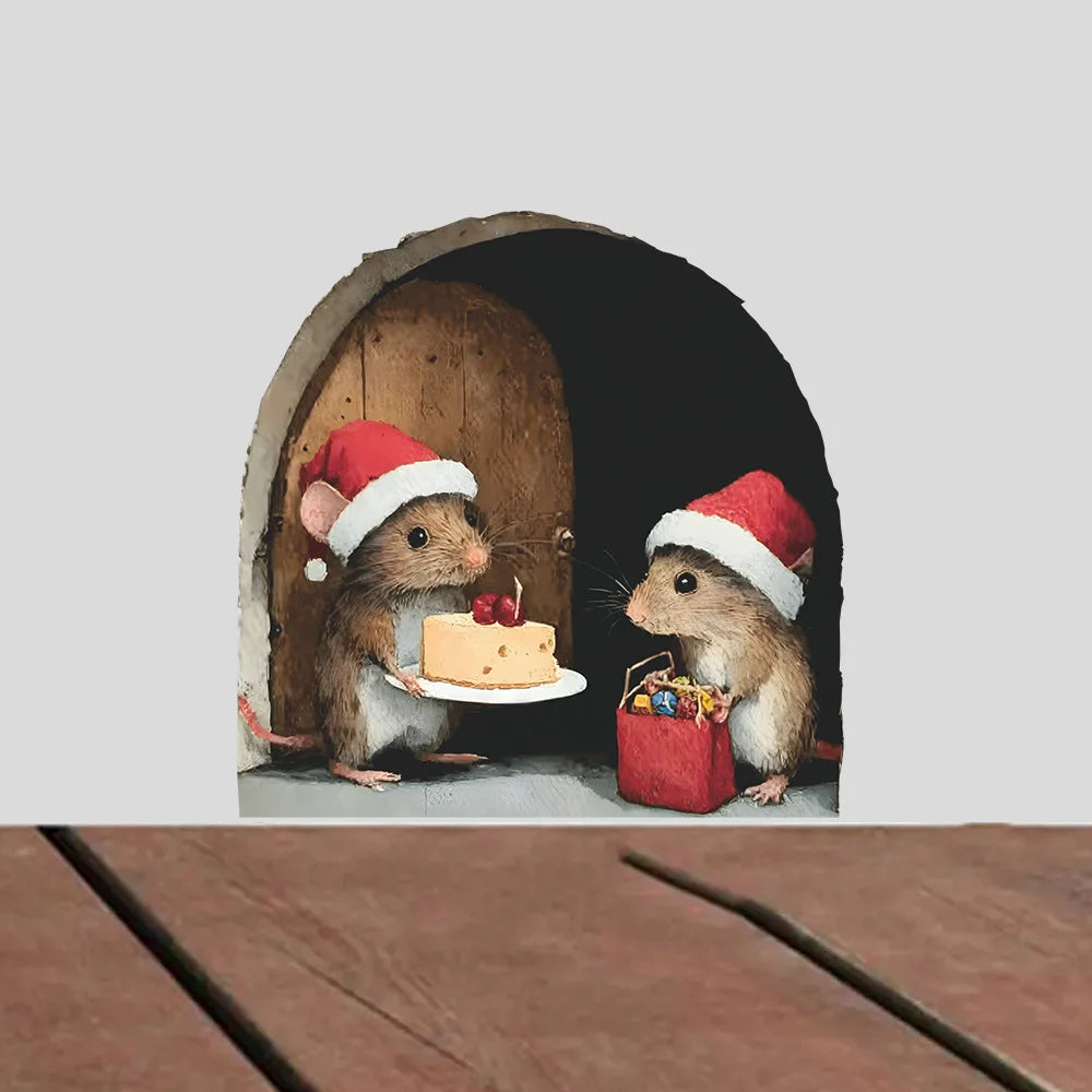 Trendbay Cute Christmas Small Mouse Wall Sticker