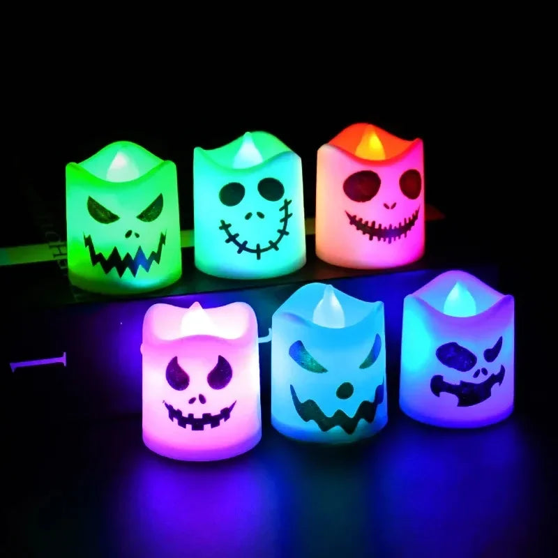Trendbay 6pcs Halloween LED Ghost Pumpkin Candle Lights Lamps