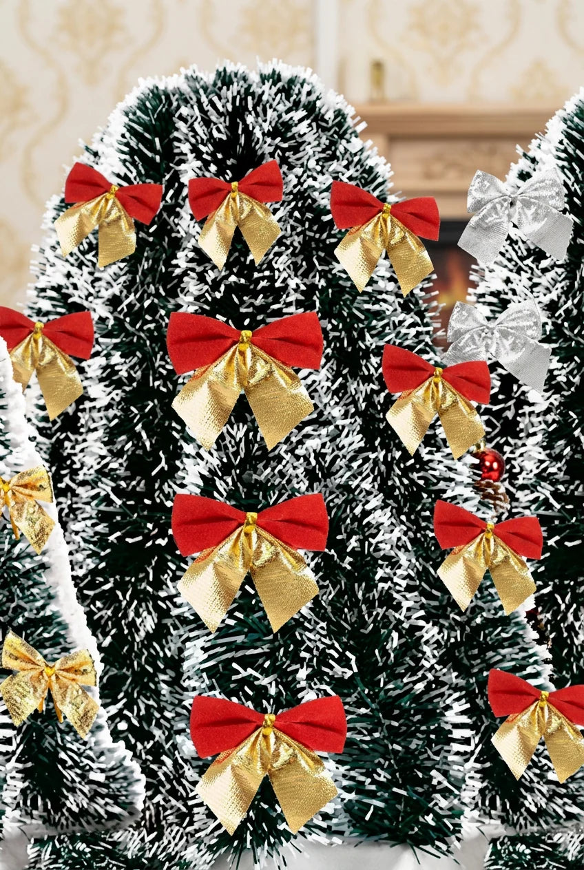 Trendbay 6M Red Christmas Tinsel Garland with 36 Mini Bows