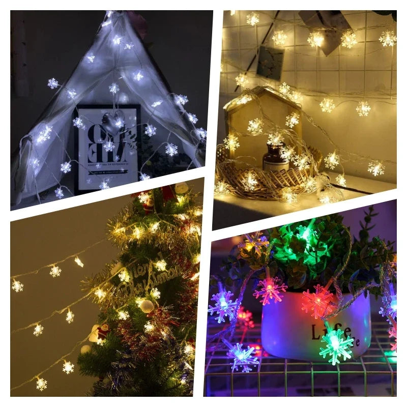 Trendbay Multicolor LED Snowflake String Lights USB-Powered