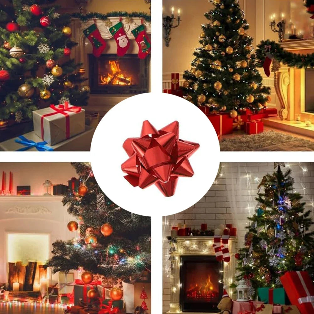 Trendbay 50pcs Mini Star Gift Bows 5 Color Self-Adhesive Bows