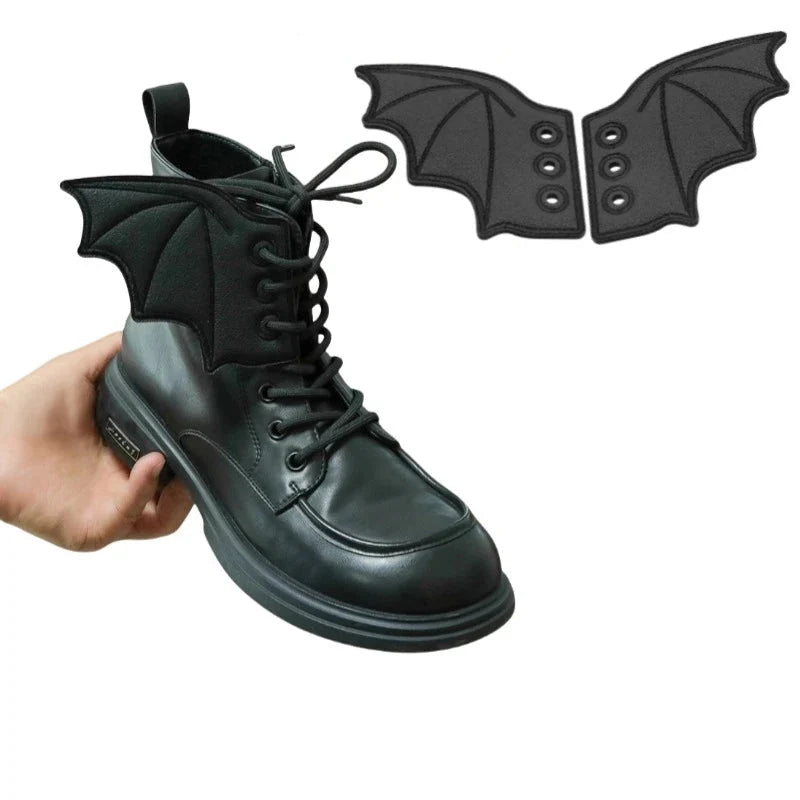 Trendbay 1-Pair Matte Black Bat Sneaker Shoe Wings