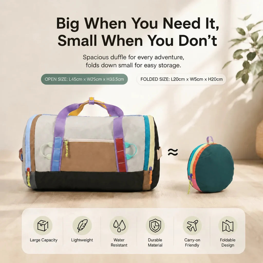 Trendbay Color-Blocked Travel Duffel Bag