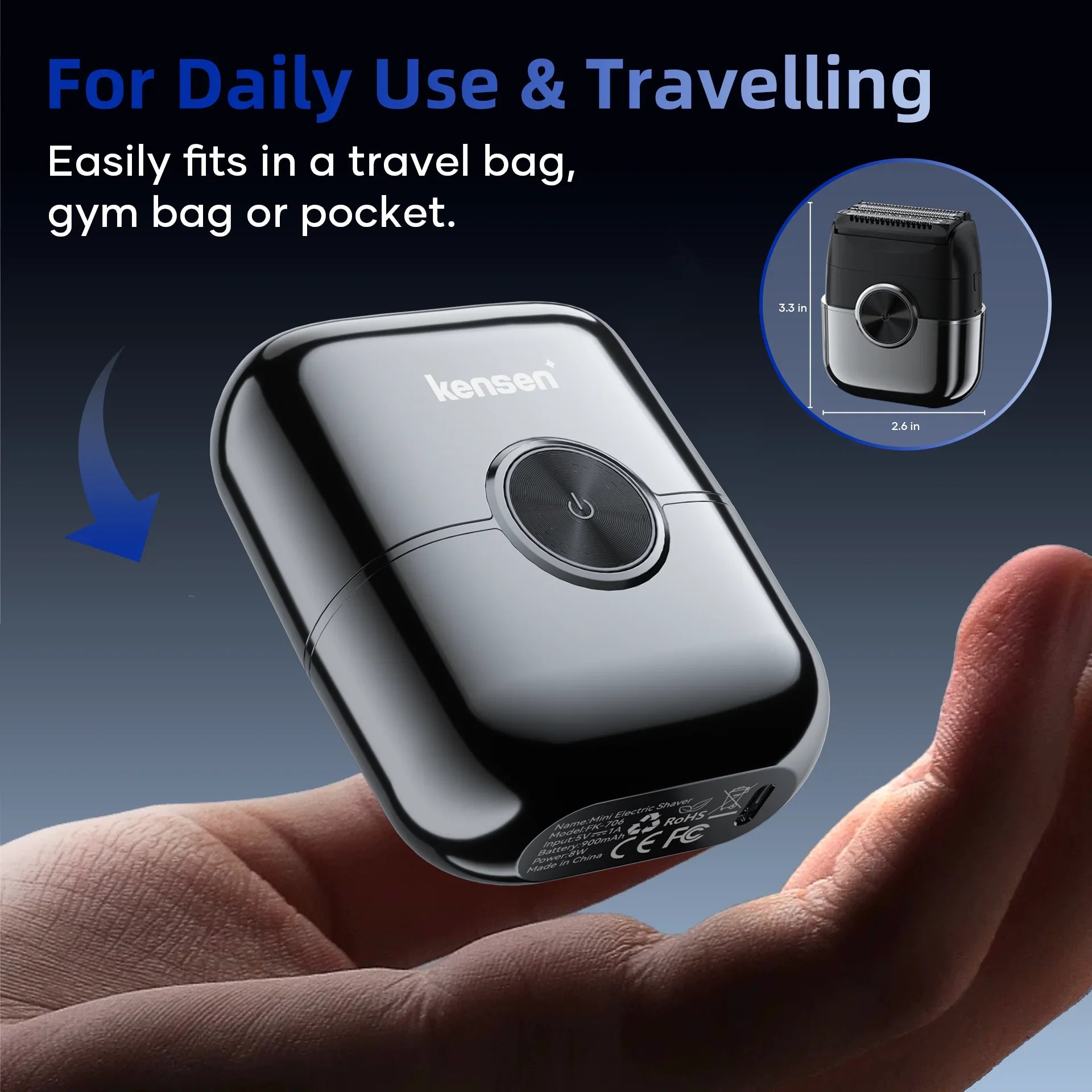 Trendbay 4D Floating Blade Mini Electric Shaver for Men