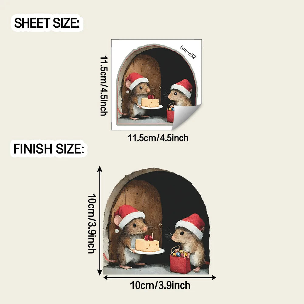 Trendbay Cute Christmas Small Mouse Wall Sticker