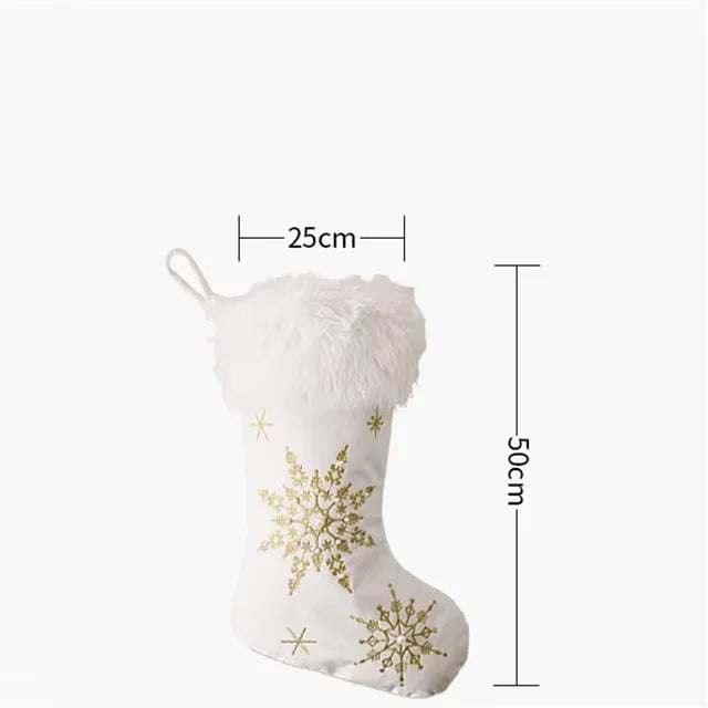 Trendbay White Plush Christmas Stocking