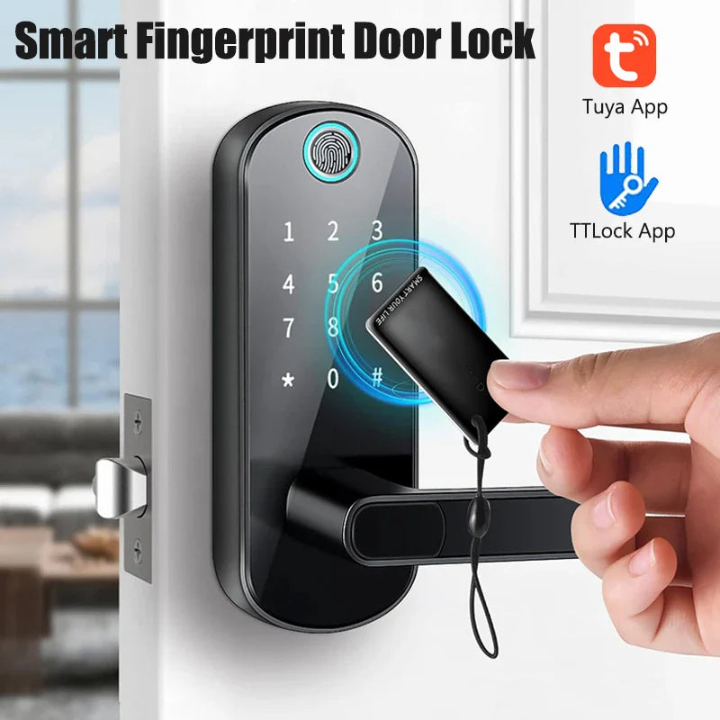 Trendbay Smart Fingerprint Door Lock with App Control & IC Cards (Waterproof)
