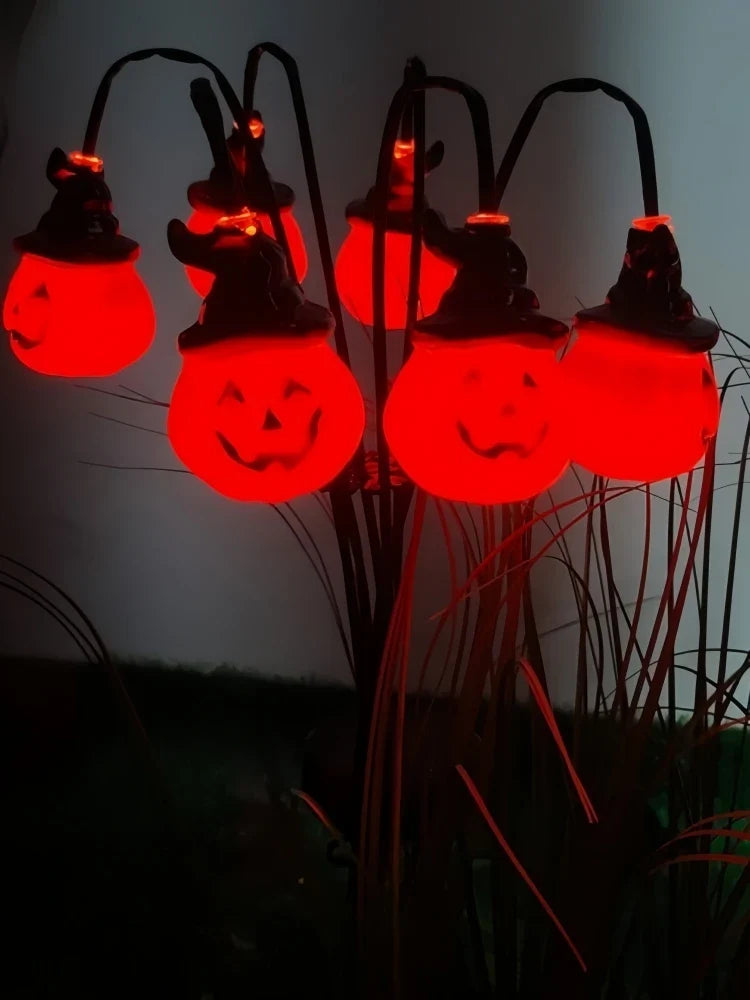 Trendbay Red 1PC 6-Head Halloween Solar Pumpkin Garden Lights