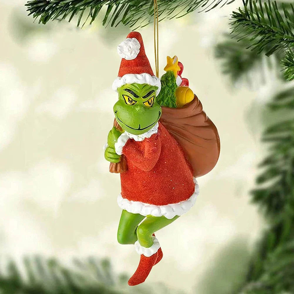 Trendbay 17Pcs 2D Green Monster Christmas Ornaments Flat Acrylic
