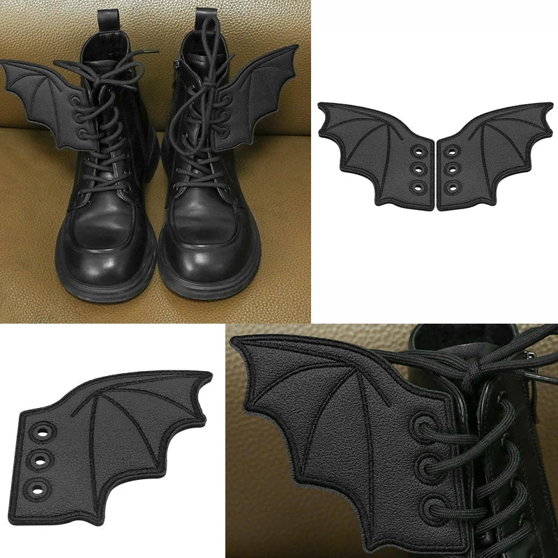 Trendbay 1-Pair Matte Black Bat Sneaker Shoe Wings