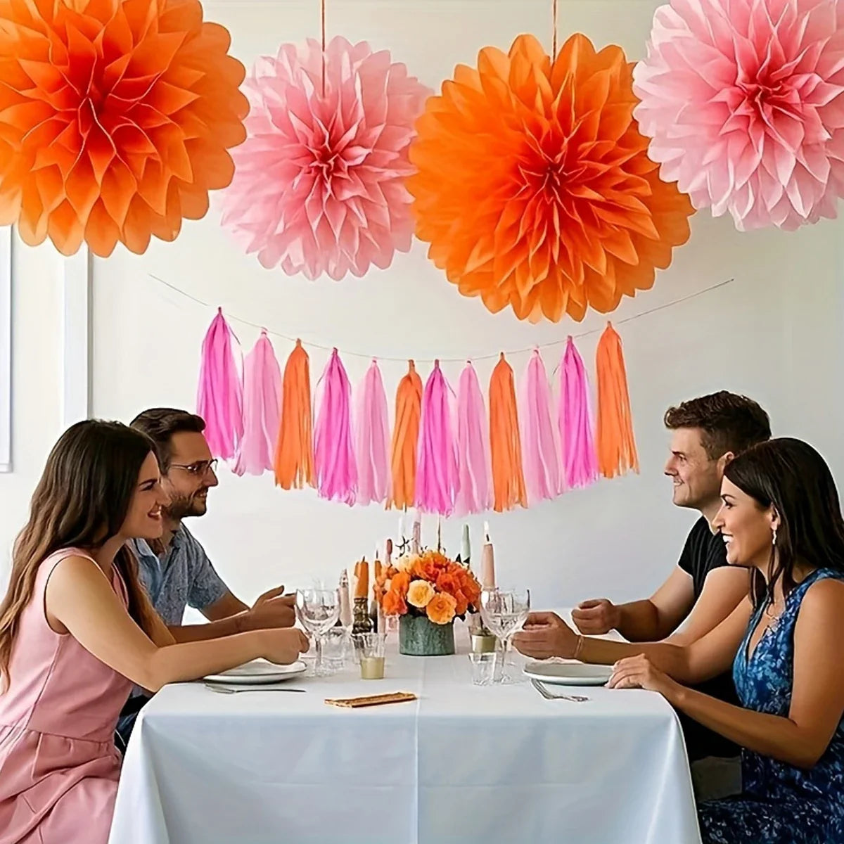 Trendbay 15-Piece 14-Inch / 35CM Vibrant Tassel Garland Banners