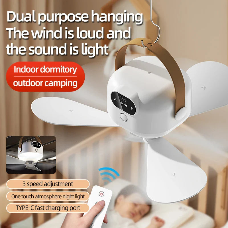 Trendbay Portable Rechargeable Ceiling Canopy Fan