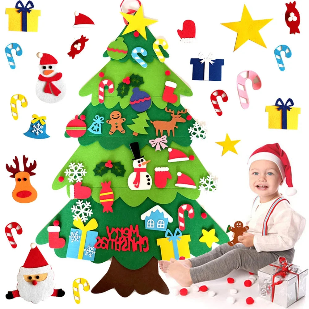 Trendbay 1M DIY Felt Christmas Tree with 32-Piece Ornament Set