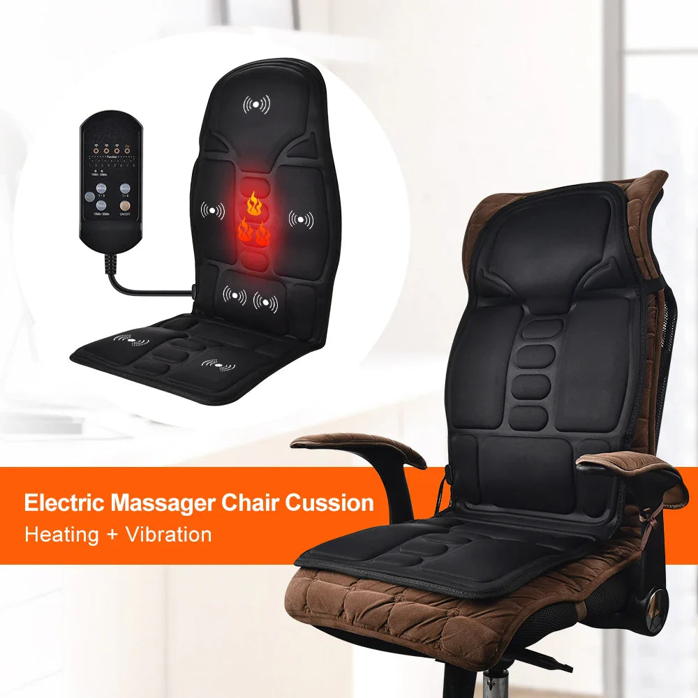 Trendbay Heated Vibrating Chair Massager Pad for Neck & Back