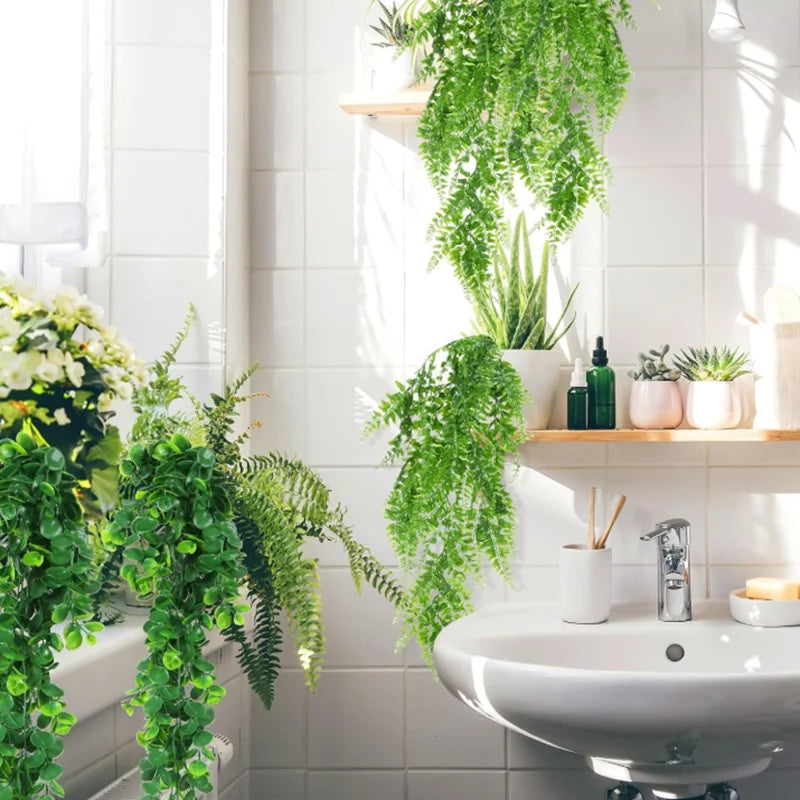 Trendbay 80cm Artificial Plant Vine Hanging Plastic Leaf Grass Garland