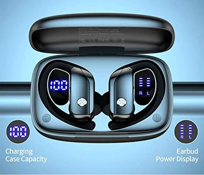 Trendbay Wireless Bluetooth EarHook Headset with LED Display