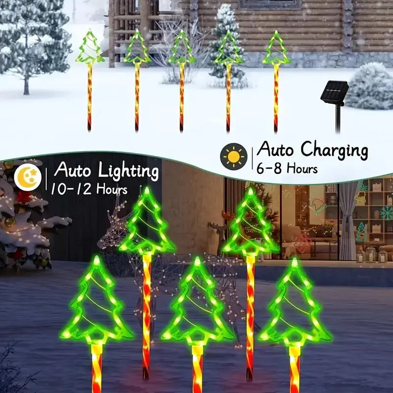 Trendbay 5PCS Solar Candy Cane Garden Lights