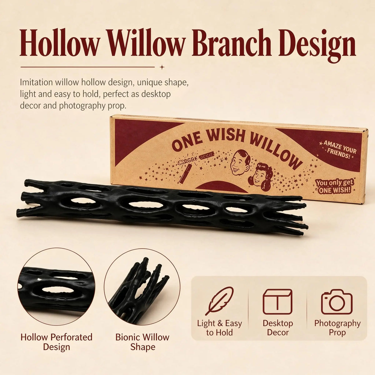 Trendbay 2pcs One Wish Willow – 3D Printed Wishing Branch Novelty Gift