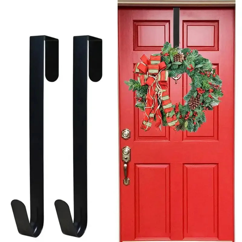Trendbay 30cm Black Metal Wreath Hanger Rust-Resistant Door Hook