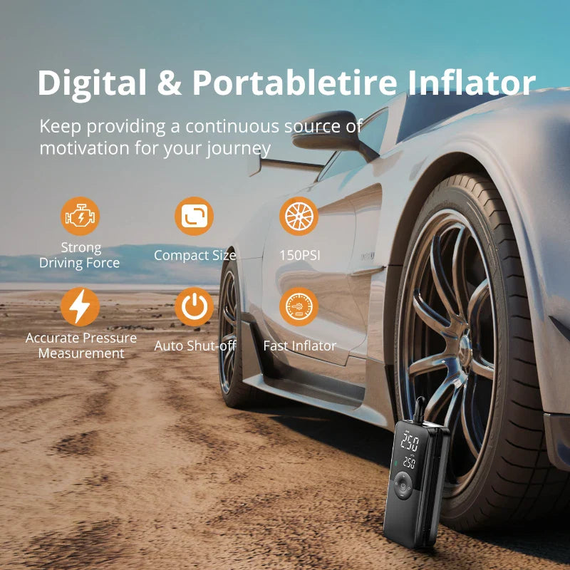 Trendbay Rechargeable Portable Tire Inflator “ Digital Cordless Air Pump