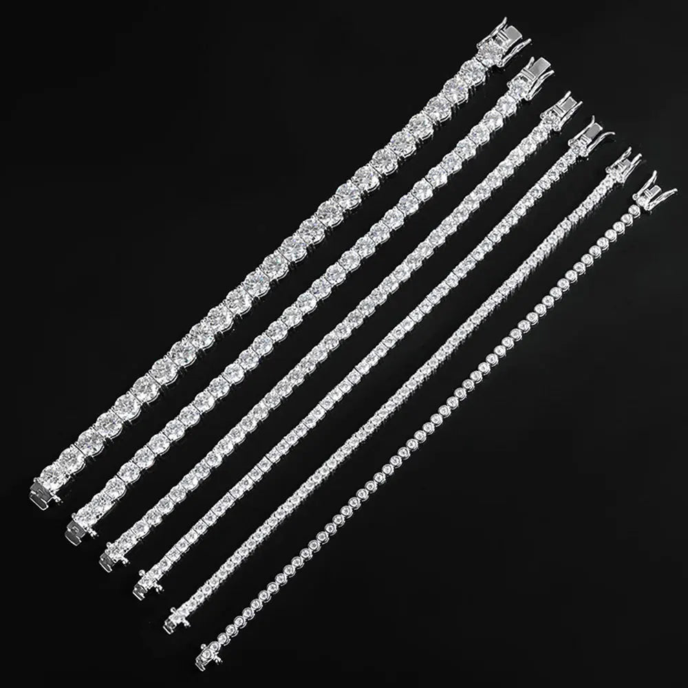 Trendbay Sterling Silver Moissanite Tennis Bracelet – Classic Single-Row Bracelet
