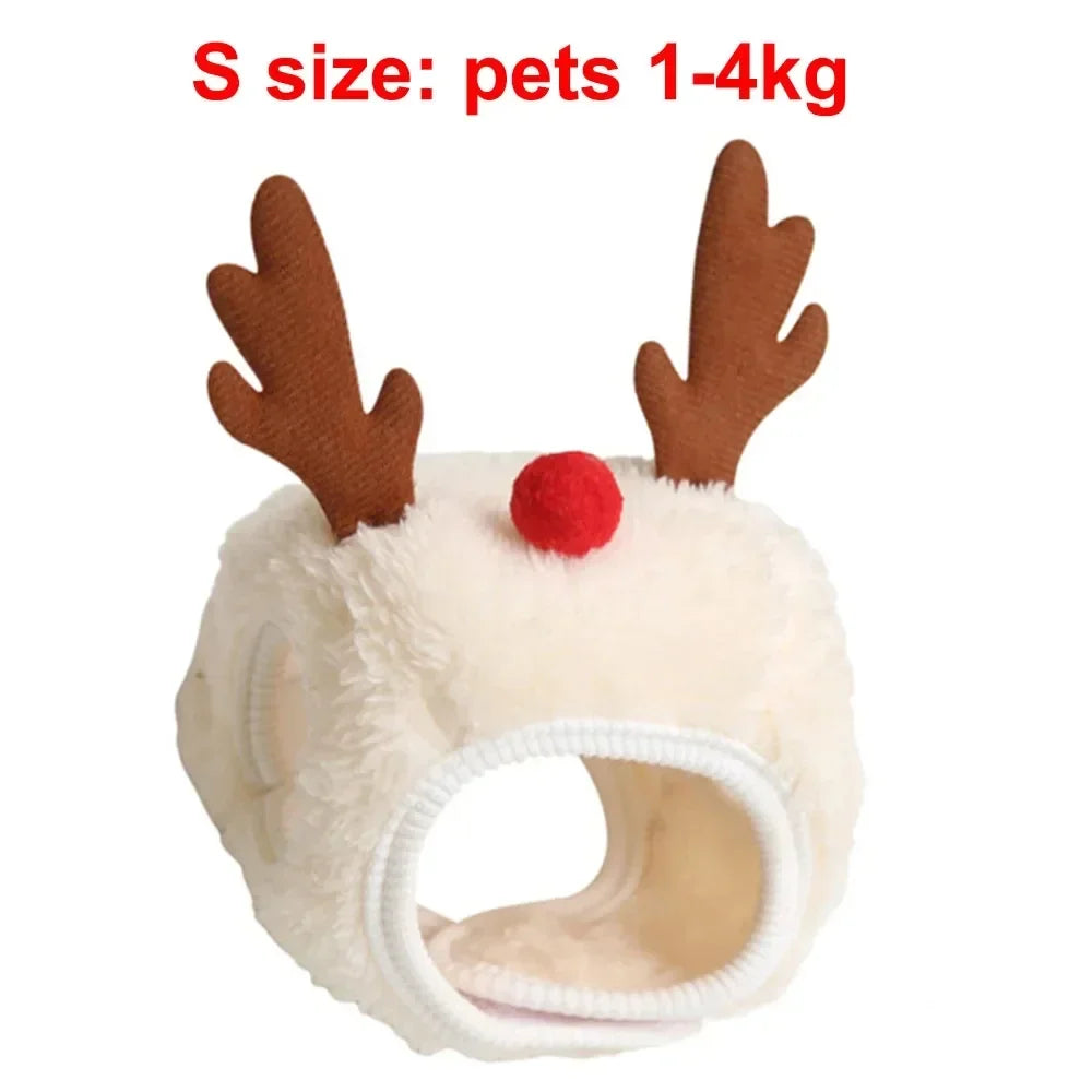 Trendbay Christmas Pet Santa & Reindeer Hat with Bandana Bib Scarf