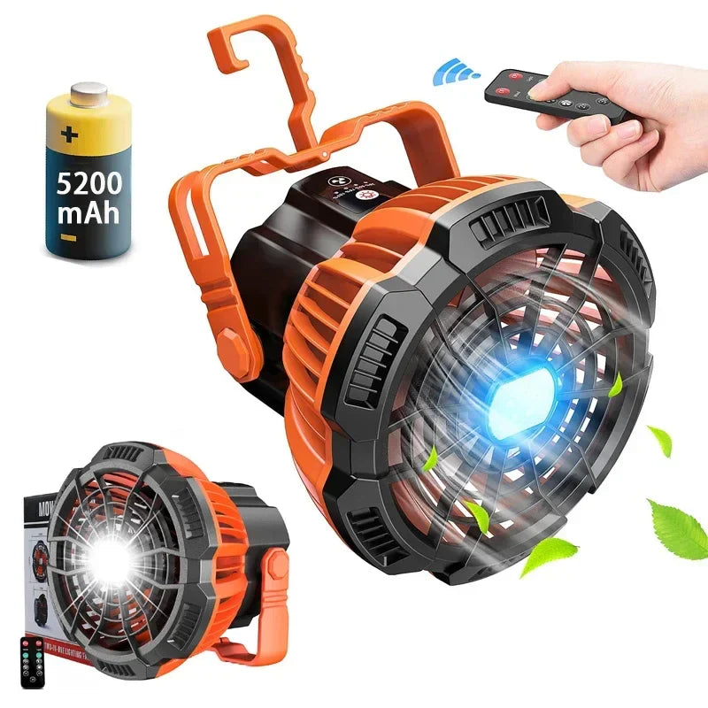Trendbay Portable Camping Fan with LED Lantern