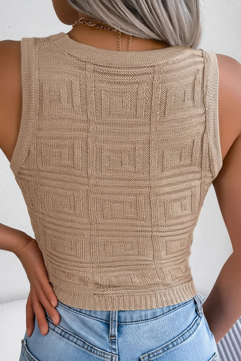 Trendbay Women's Hollow Knit Crop Top