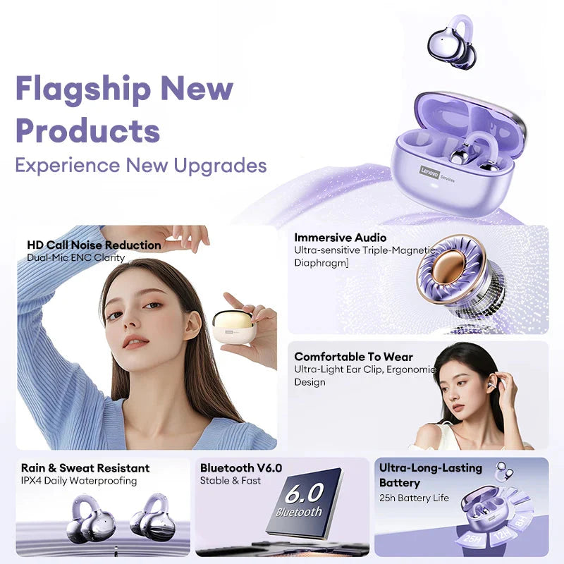 Trendbay Wireless Bluetooth 6.0 Ear Clip Headphones