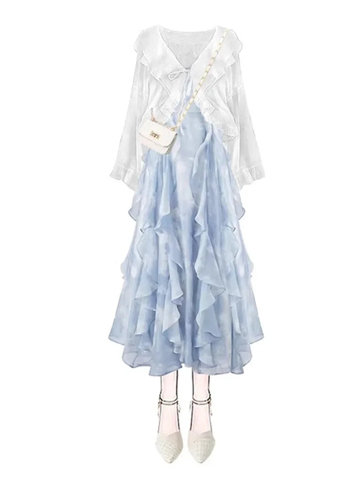 Trendbay Women's Cardigan & A-Line Dress Set