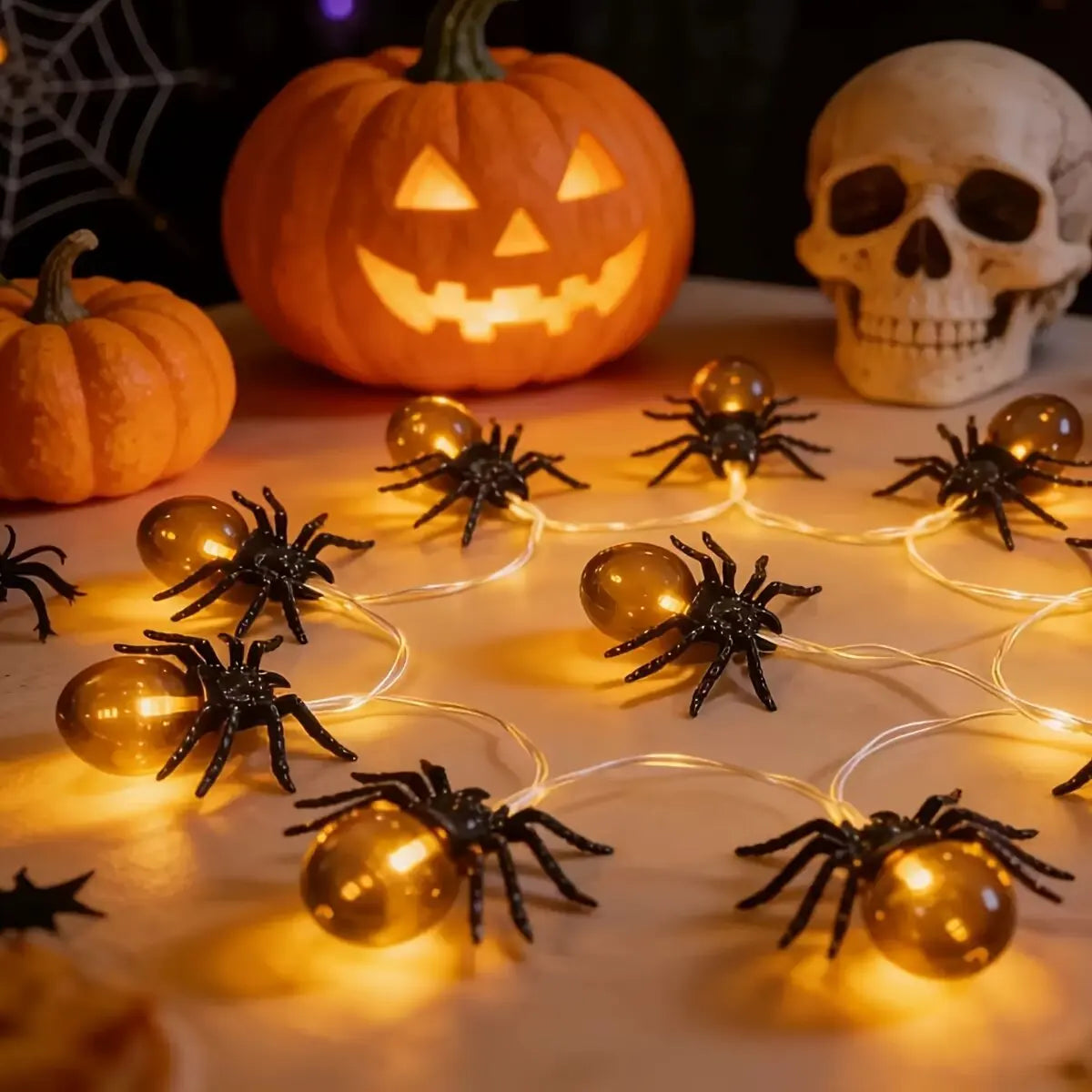 Trendbay 10LED Spider String Warm Lights Halloween Decor