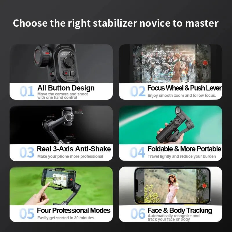 Trendbay SmartXE 3-Axis Gimbal Stabilizer (AI Face Tracking)